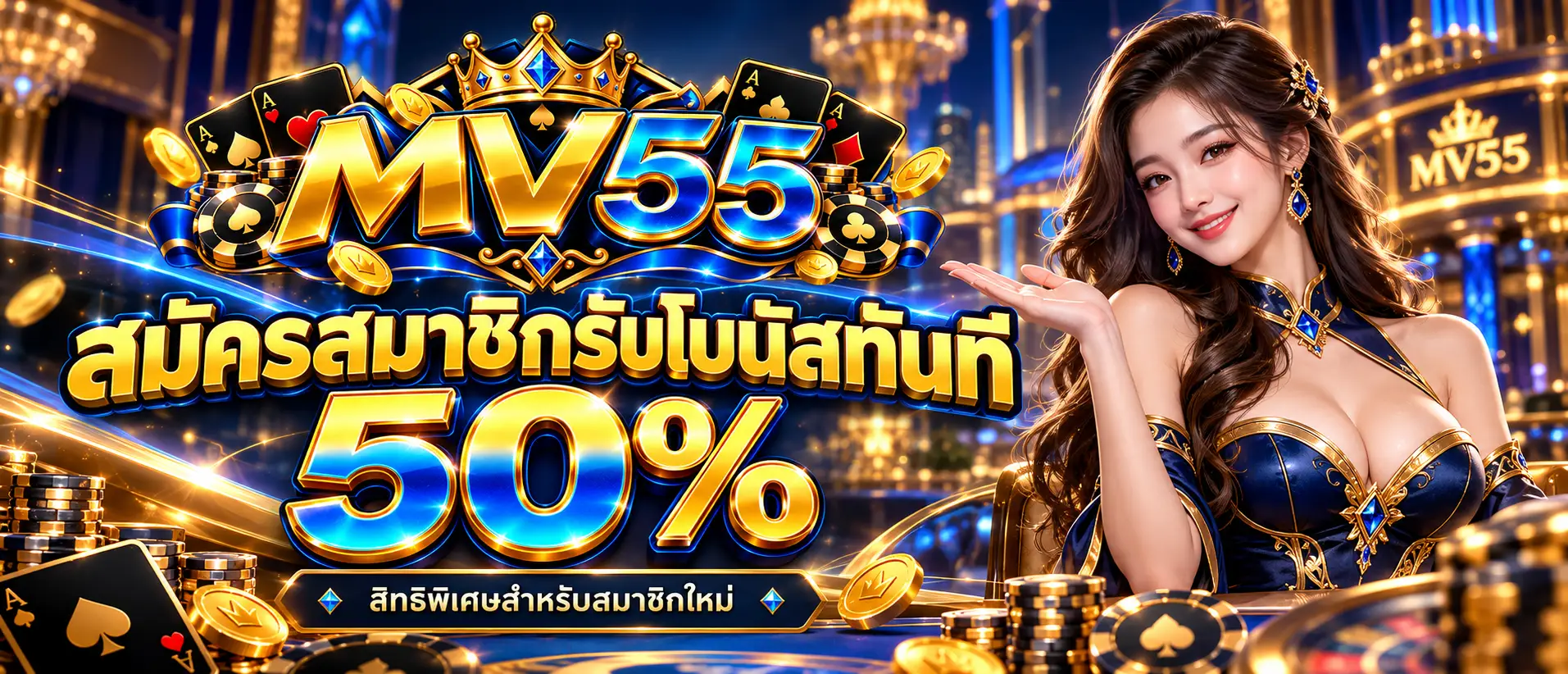 สมัครสมาชิกรับโปบนัสทันที 50 %